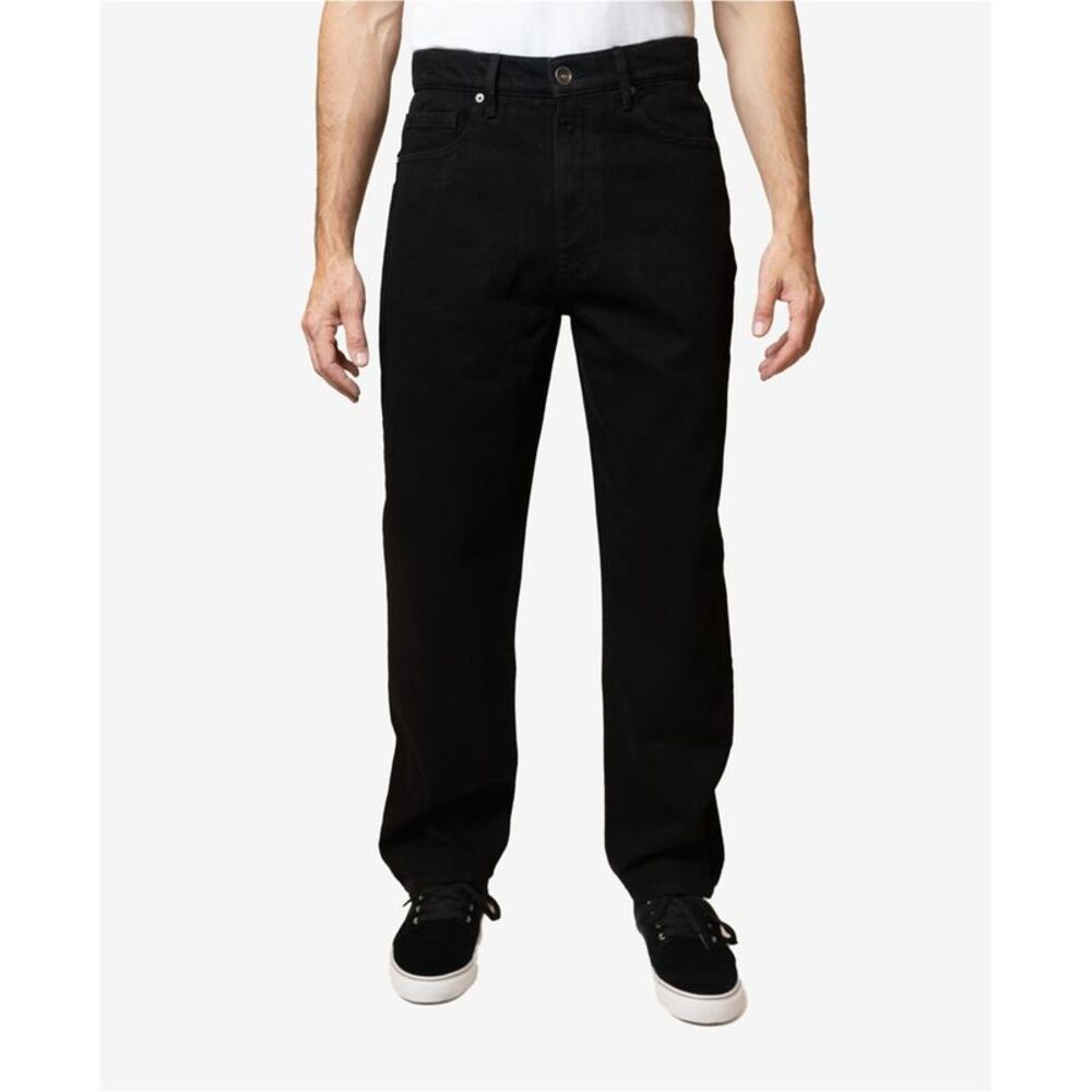 LAZER Mens Rigid Straight Leg Loose Jeans, Black, 32W x 34L, DM